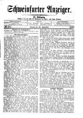 Schweinfurter Anzeiger Freitag 30. September 1870