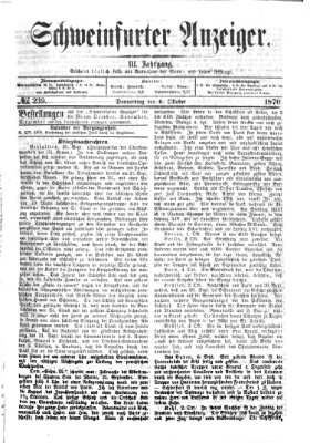 Schweinfurter Anzeiger Donnerstag 6. Oktober 1870