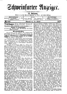 Schweinfurter Anzeiger Mittwoch 12. Oktober 1870