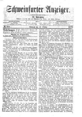 Schweinfurter Anzeiger Mittwoch 19. Oktober 1870