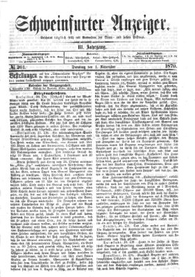 Schweinfurter Anzeiger Dienstag 1. November 1870