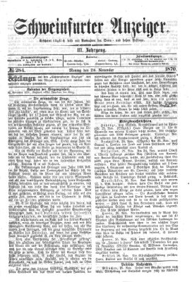 Schweinfurter Anzeiger Montag 28. November 1870