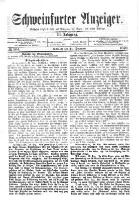 Schweinfurter Anzeiger Mittwoch 21. Dezember 1870