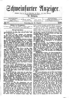 Schweinfurter Anzeiger Donnerstag 29. Dezember 1870