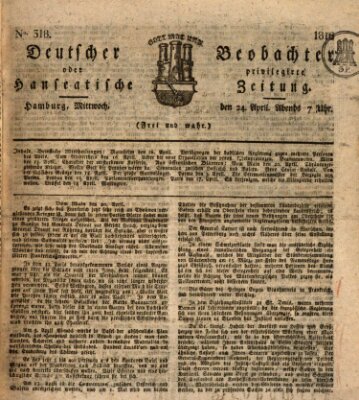 Deutscher Beobachter oder privilegirte hanseatische Zeitung Mittwoch 24. April 1816