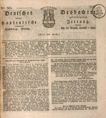 Deutscher Beobachter oder privilegirte hanseatische Zeitung Freitag 16. August 1816