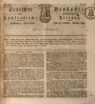 Deutscher Beobachter oder privilegirte hanseatische Zeitung Samstag 26. Oktober 1816