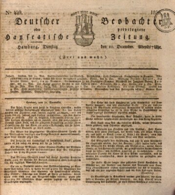 Deutscher Beobachter oder privilegirte hanseatische Zeitung Dienstag 10. Dezember 1816