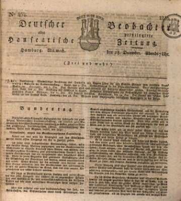 Deutscher Beobachter oder privilegirte hanseatische Zeitung Mittwoch 18. Dezember 1816