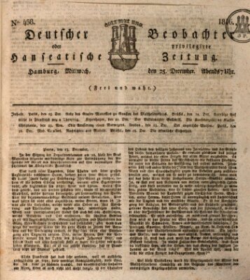 Deutscher Beobachter oder privilegirte hanseatische Zeitung Mittwoch 25. Dezember 1816