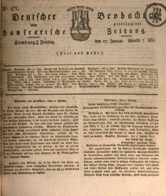 Deutscher Beobachter oder privilegirte hanseatische Zeitung Freitag 17. Januar 1817