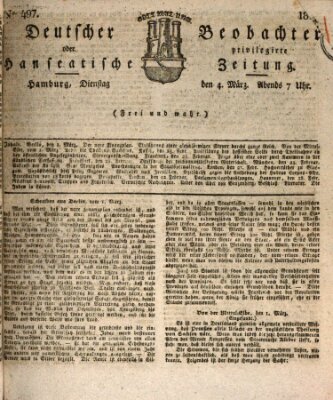 Deutscher Beobachter oder privilegirte hanseatische Zeitung Dienstag 4. März 1817