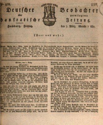 Deutscher Beobachter oder privilegirte hanseatische Zeitung Freitag 7. März 1817