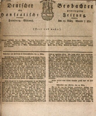 Deutscher Beobachter oder privilegirte hanseatische Zeitung Mittwoch 19. März 1817