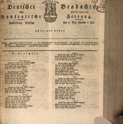 Deutscher Beobachter oder privilegirte hanseatische Zeitung Freitag 9. Mai 1817