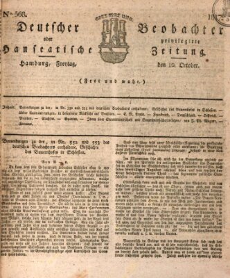 Deutscher Beobachter oder privilegirte hanseatische Zeitung Freitag 10. Oktober 1817