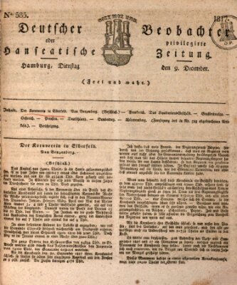 Deutscher Beobachter oder privilegirte hanseatische Zeitung Dienstag 9. Dezember 1817