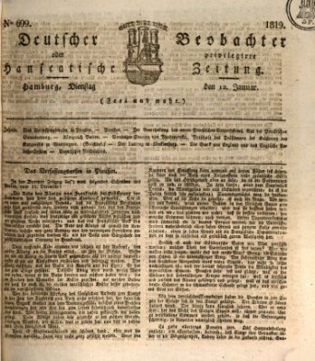 Deutscher Beobachter oder privilegirte hanseatische Zeitung Dienstag 12. Januar 1819