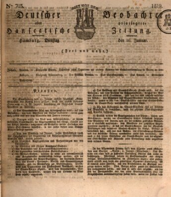 Deutscher Beobachter oder privilegirte hanseatische Zeitung Dienstag 26. Januar 1819