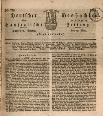 Deutscher Beobachter oder privilegirte hanseatische Zeitung Freitag 19. März 1819