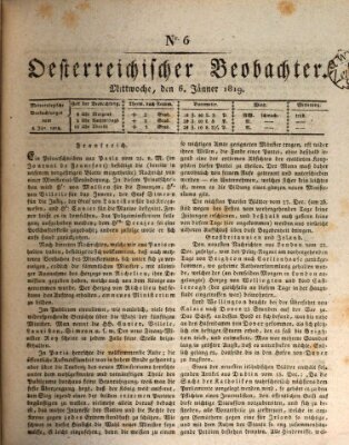 Der Oesterreichische Beobachter Mittwoch 6. Januar 1819