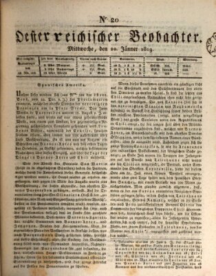 Der Oesterreichische Beobachter Mittwoch 20. Januar 1819