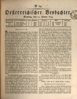 Der Oesterreichische Beobachter Sonntag 24. Januar 1819