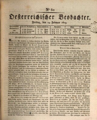 Der Oesterreichische Beobachter Freitag 19. Februar 1819