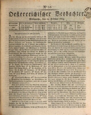 Der Oesterreichische Beobachter Mittwoch 24. Februar 1819