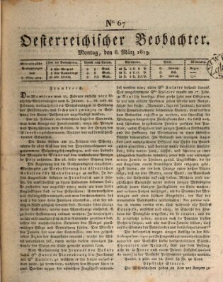 Der Oesterreichische Beobachter Montag 8. März 1819