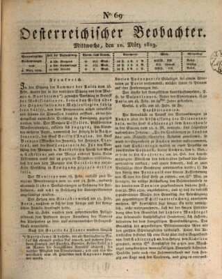 Der Oesterreichische Beobachter Mittwoch 10. März 1819