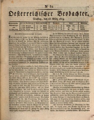 Der Oesterreichische Beobachter Dienstag 23. März 1819
