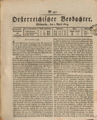 Der Oesterreichische Beobachter Mittwoch 7. April 1819