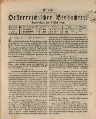 Der Oesterreichische Beobachter Donnerstag 6. Mai 1819