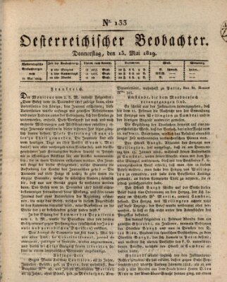 Der Oesterreichische Beobachter Donnerstag 13. Mai 1819