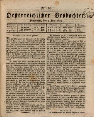 Der Oesterreichische Beobachter Mittwoch 9. Juni 1819