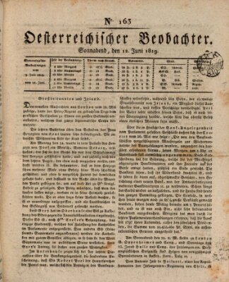 Der Oesterreichische Beobachter Samstag 12. Juni 1819