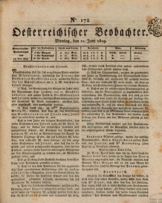 Der Oesterreichische Beobachter Montag 21. Juni 1819