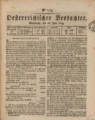 Der Oesterreichische Beobachter Mittwoch 23. Juni 1819