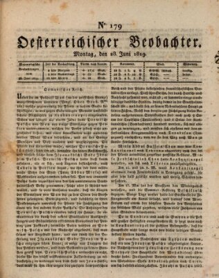 Der Oesterreichische Beobachter Montag 28. Juni 1819