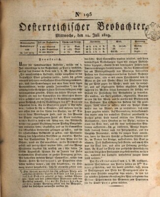 Der Oesterreichische Beobachter Mittwoch 14. Juli 1819