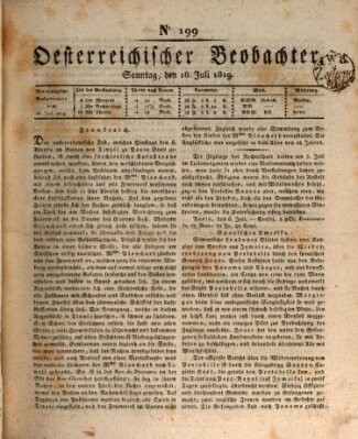 Der Oesterreichische Beobachter Sonntag 18. Juli 1819