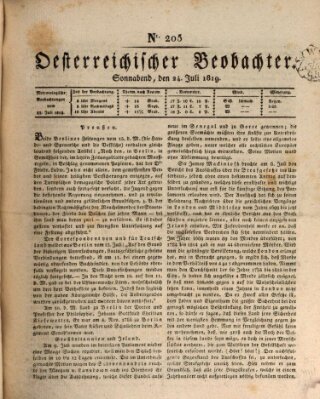 Der Oesterreichische Beobachter Samstag 24. Juli 1819