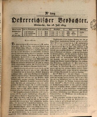 Der Oesterreichische Beobachter Mittwoch 28. Juli 1819