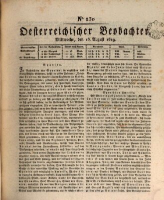 Der Oesterreichische Beobachter Mittwoch 18. August 1819