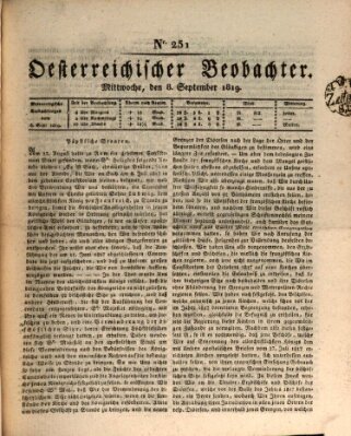 Der Oesterreichische Beobachter Mittwoch 8. September 1819