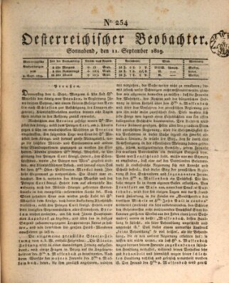 Der Oesterreichische Beobachter Samstag 11. September 1819