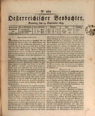 Der Oesterreichische Beobachter Sonntag 19. September 1819