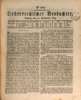 Der Oesterreichische Beobachter Dienstag 21. September 1819