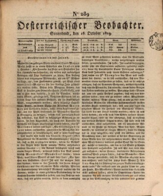 Der Oesterreichische Beobachter Samstag 16. Oktober 1819